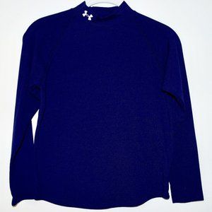 Under Armour Navy Blue Long Sleeve Mock Neck Shirt - Medium
